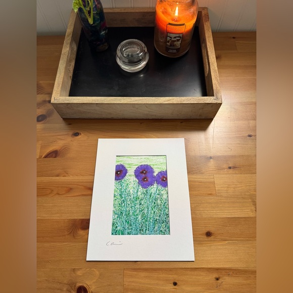 New Original Signed Artwork Watercolor and Chalk on Paper - Picture 1 of 4